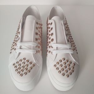 🎁SUPERGA Platform Gold Studded Sneakers